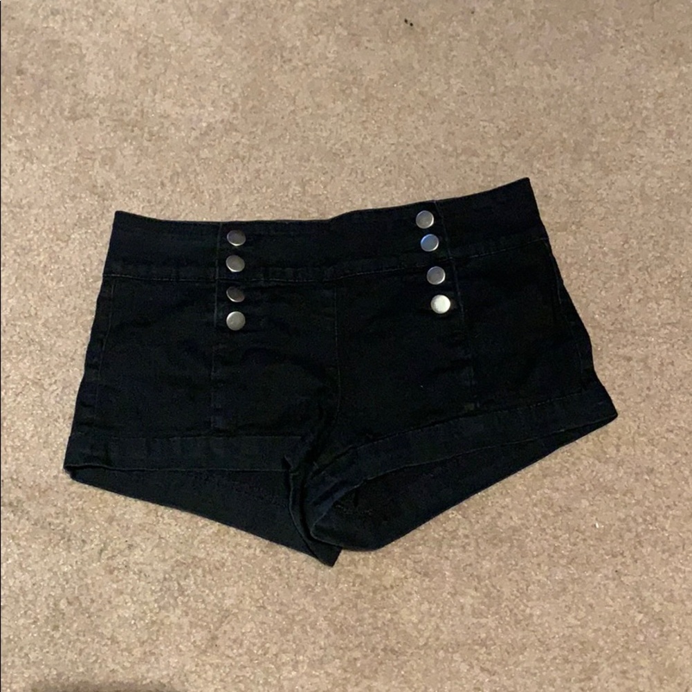 Black jean shorts